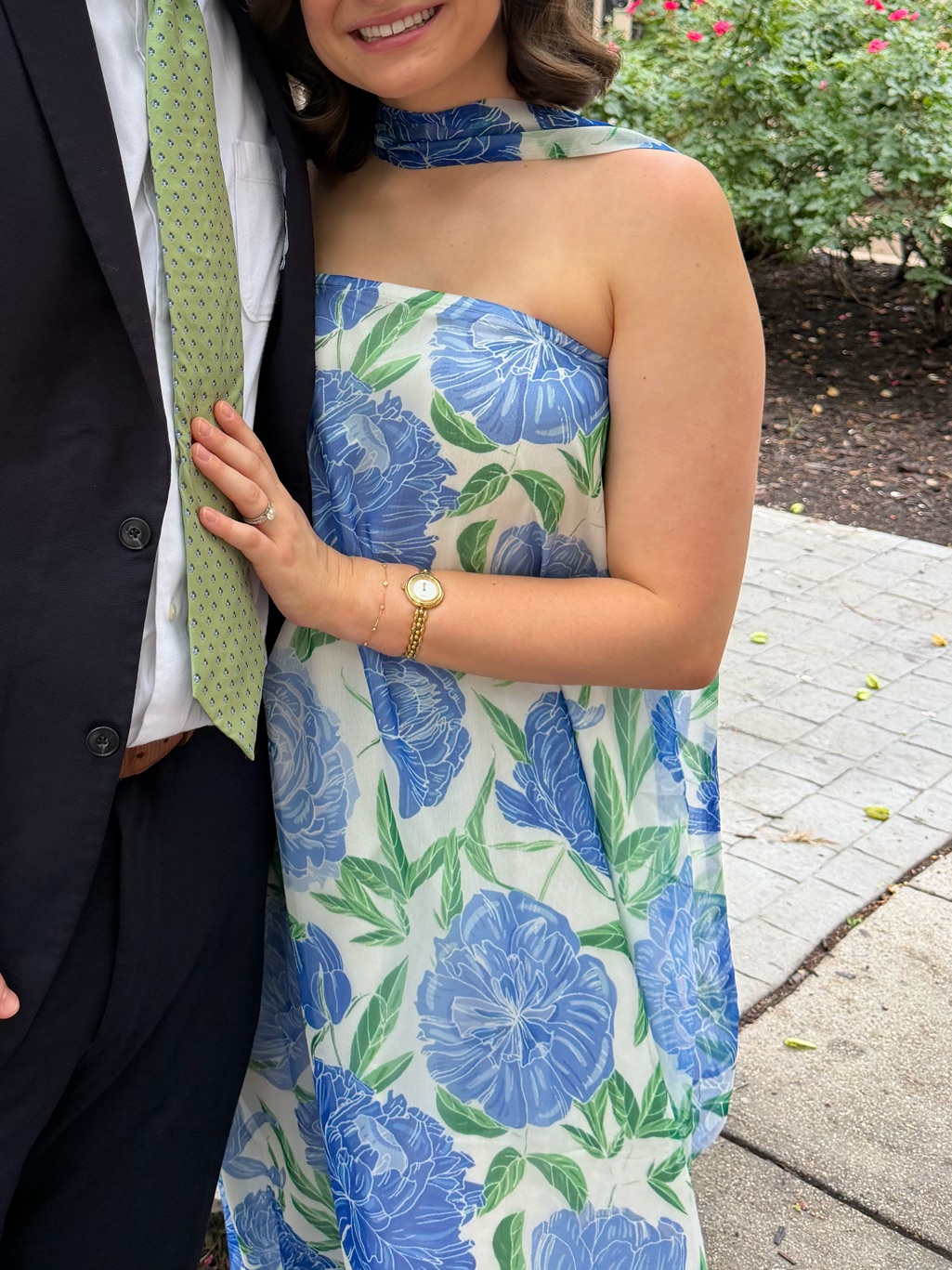Peony Maxi Dress With Neck Scarf — image 2 of 4
